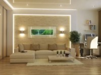 Использование стены над диваном